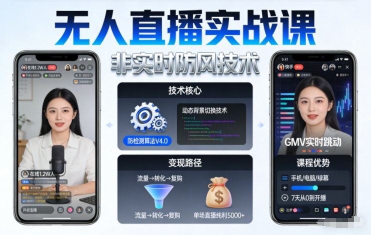 宝子哥无人直播实战课，非实时防风技术，聚焦抖音快手等平台直播带货，轻松开启直播变现之路(更新2026年5月02日)-元界