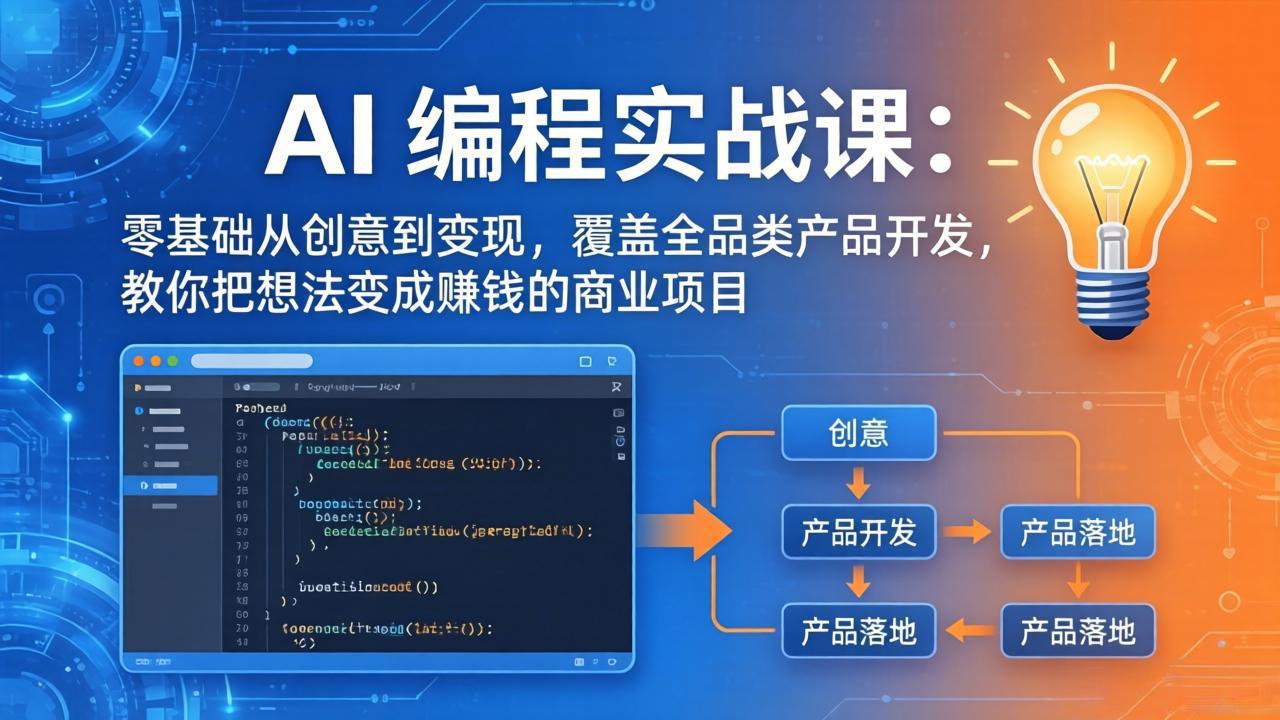 AI编程实战课-第三期-5月3更新：零基础从创意到变现，覆盖全品类产品开发，把想法变成赚钱项目-元界