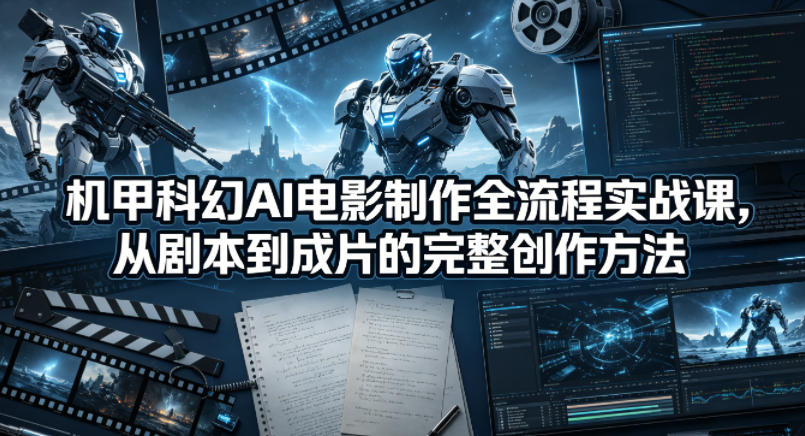 机甲科幻AI电影制作全流程实战课，从剧本到成片的完整创作方法-元界