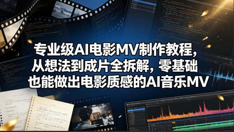 专业级AI电影MV制作教程，从想法到成片全拆解，零基础也能做出电影质感的AI音乐MV-元界