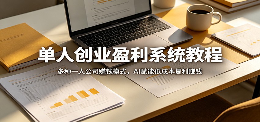 单人创业盈利系统教程：多种一人公司赚钱模式，AI赋能低成本复利赚钱-元界