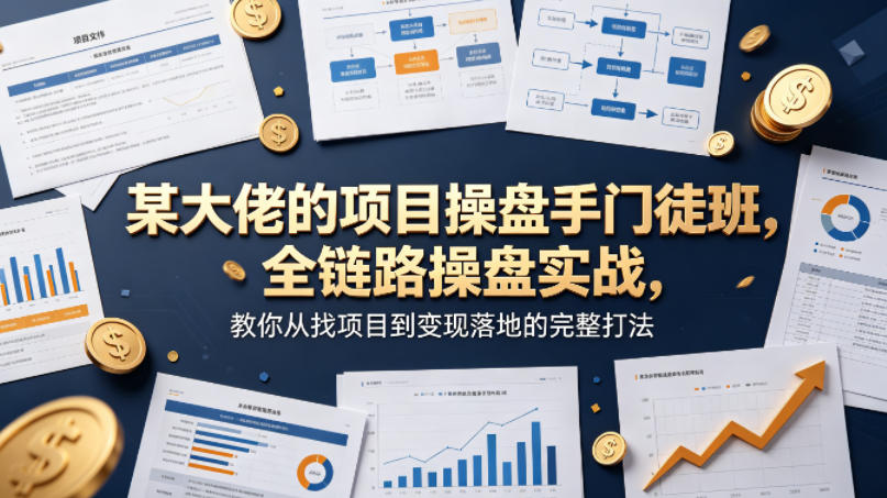 某大佬的项目操盘手门徒班，全链路操盘实战，教你从找项目到变现落地的完整打法-元界