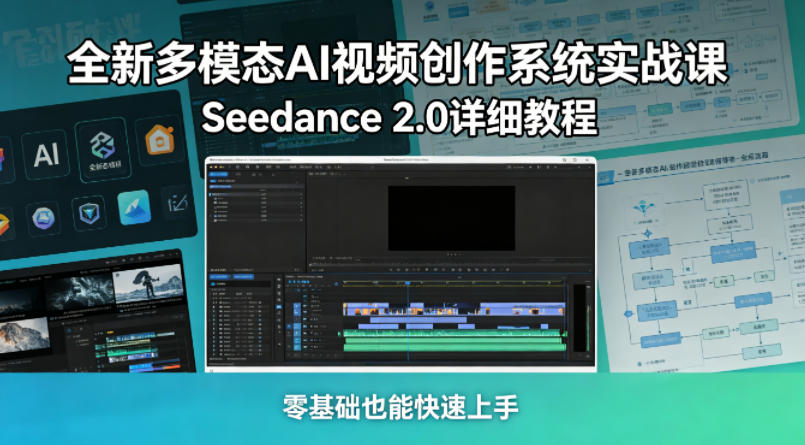 全新多模态AI视频创作系统实战课，Seedance 2.0详细教程，零基础也能快速上手-元界