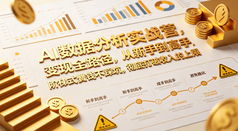 AI数据分析实战营，变现全路径，从新手到高手，阶梯式賺钱不踩坑，彻底打破收入的上限-元界