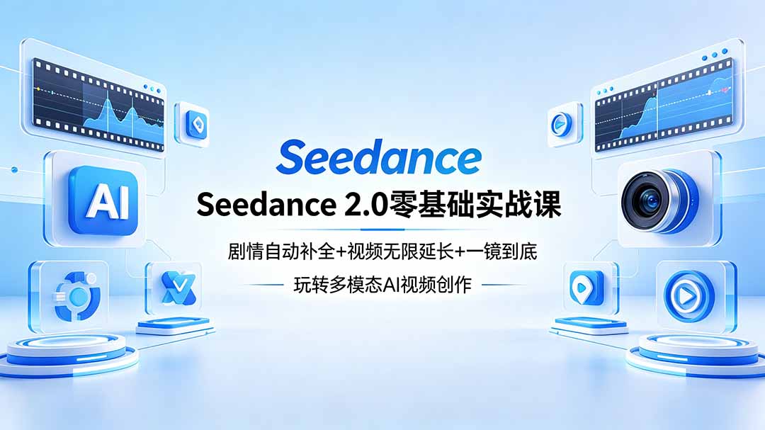 Seedance 2.0零基础实战课：剧情自动补全+视频无限延长+一镜到底：玩转多模态AI视频创作-元界