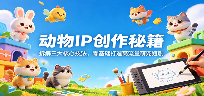 动物IP创作秘籍：拆解三大核心技法，零基础打造高流量萌宠短剧-元界